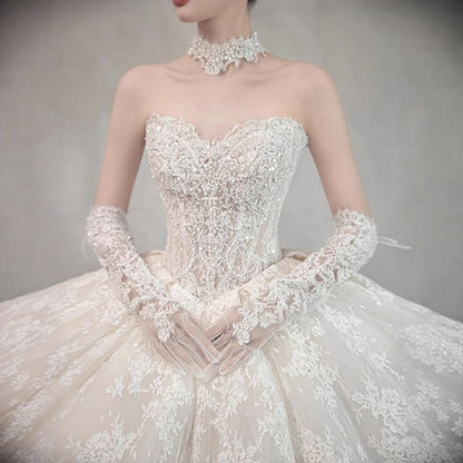 Strapless Sequin Lace Wedding Ball Gown (Various Designs)