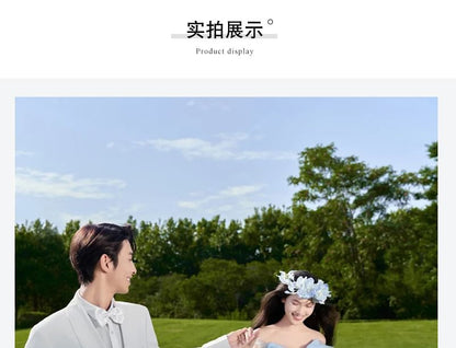 Strapless Ruffle Tiered Trained Ball Gown