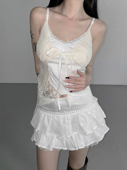 Scoop Neck Lace Trim Spaghetti Strap Camisole