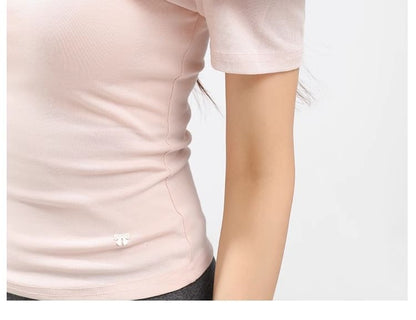 Cold Shoulder Crop Tee with Short Sleeves