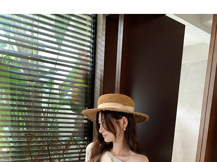 One Shoulder Lace Panel Long Sleeve Top