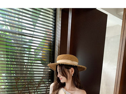 One Shoulder Lace Panel Long Sleeve Top