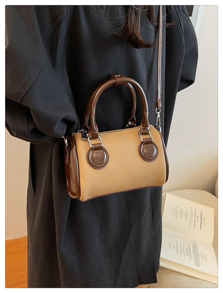 Panel Crossbody Boston Bag