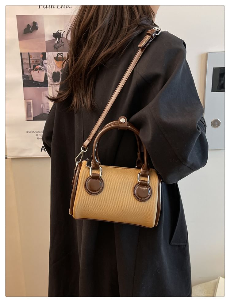 Panel Crossbody Boston Bag