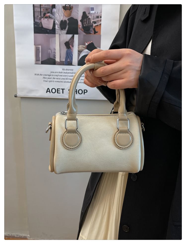 Panel Crossbody Boston Bag