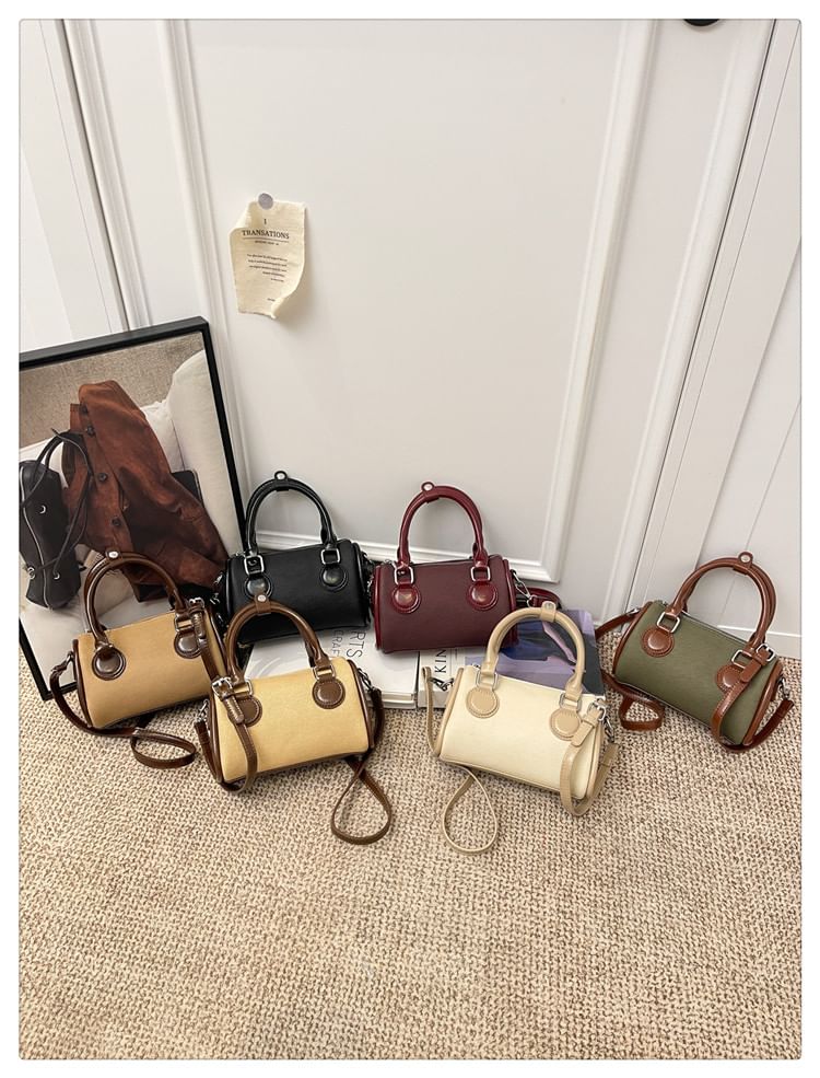 Panel Crossbody Boston Bag