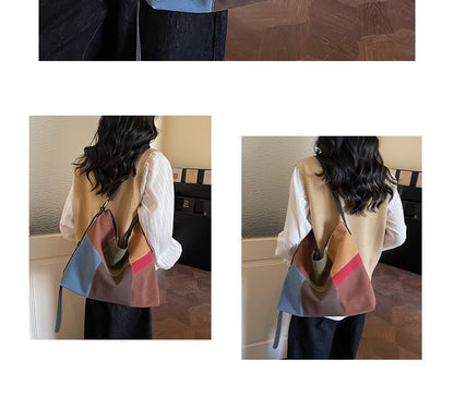 Patchwork Crossbody Tote Bag