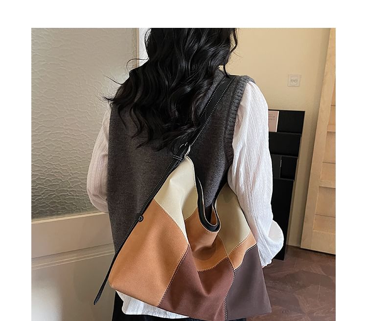 Patchwork Crossbody Tote Bag