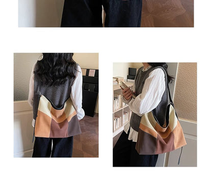 Patchwork Crossbody Tote Bag