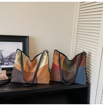 Patchwork Crossbody Tote Bag