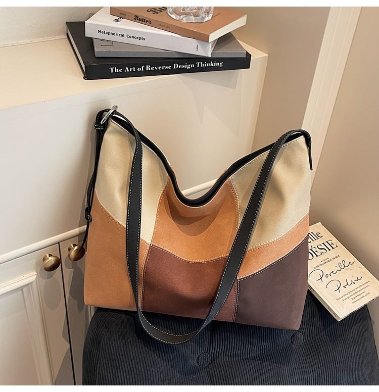 Patchwork Crossbody Tote Bag
