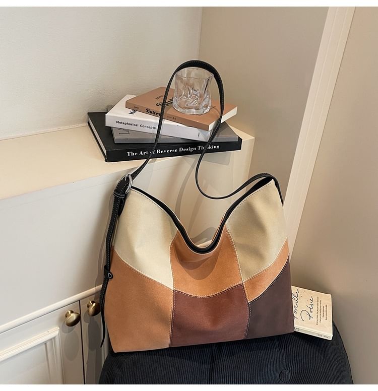 Patchwork Crossbody Tote Bag