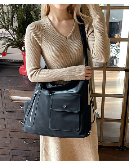 Flap Pocket Zip Crossbody Bag