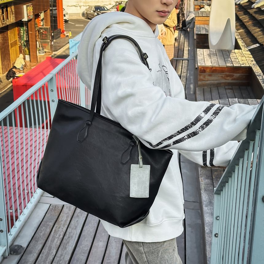 Faux Leather Tote Bag