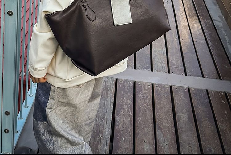 Faux Leather Tote Bag