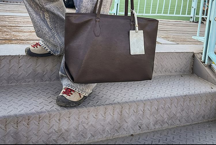 Faux Leather Tote Bag