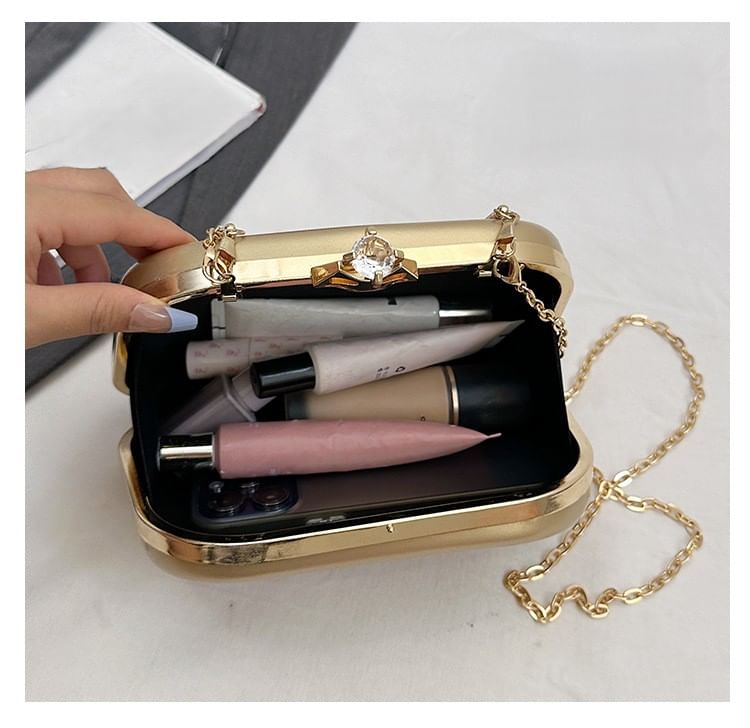 Rhinestone Top Handle Evening Bag
