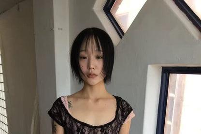 Off Shoulder Lace T-Shirt