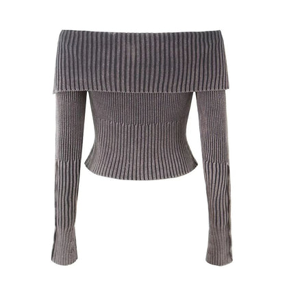 Off-Shoulder Button-Up Plain Crop Cardigan