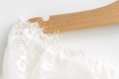 Lace Panel Button Up Cable Knit Crop Tube Top