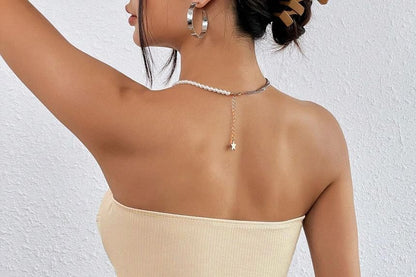 Solid Ribbed Knit Tube Top