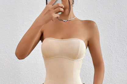 Solid Ribbed Knit Tube Top