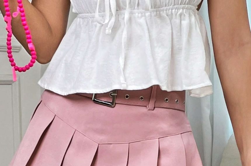 Cropped Tie-Front Camisole with Scoop Neckline