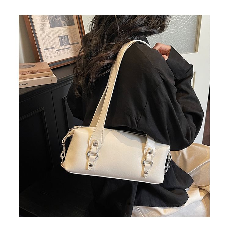 Plain Faux Leather Tote Bag