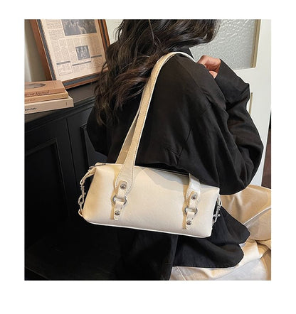Plain Faux Leather Tote Bag