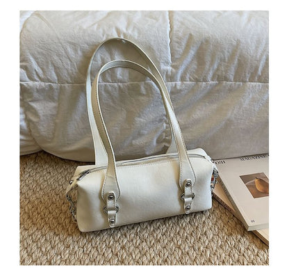Plain Faux Leather Tote Bag
