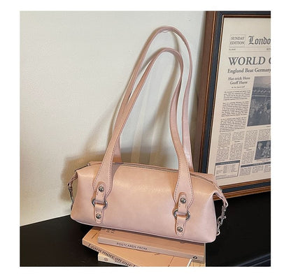 Plain Faux Leather Tote Bag