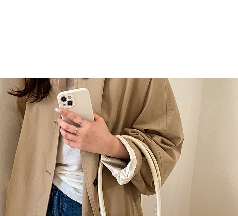 Plain Faux Leather Flap Tote Bag