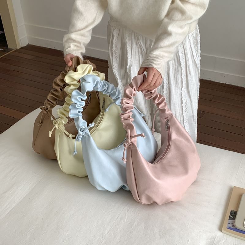 Plain Faux Leather Crossbody Bag