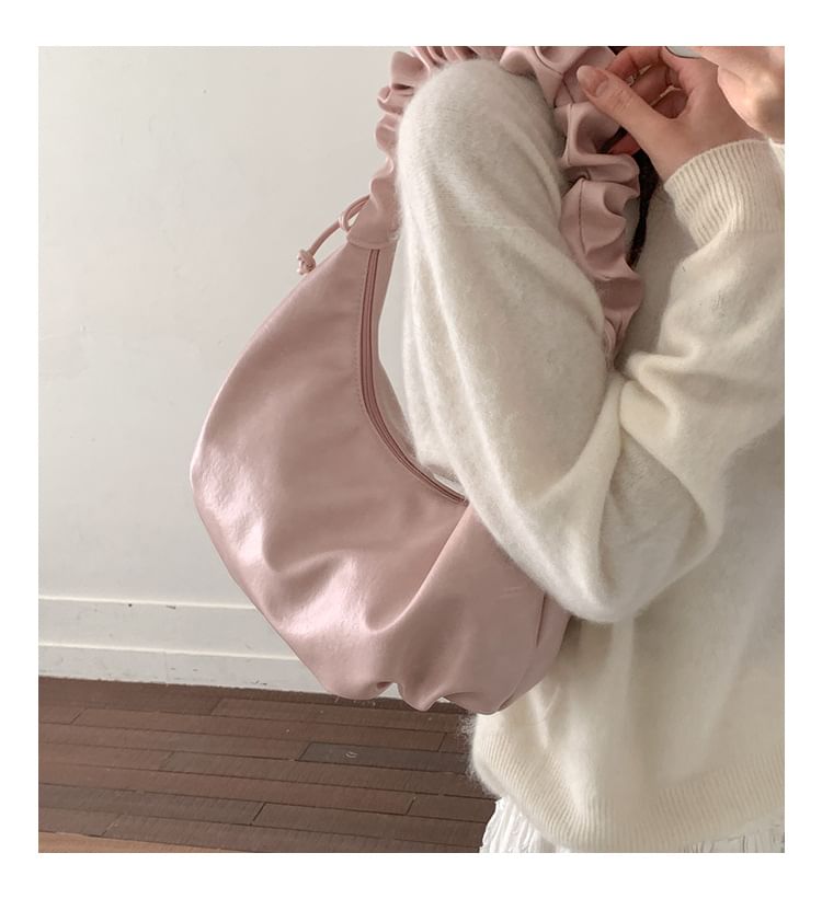 Plain Faux Leather Crossbody Bag