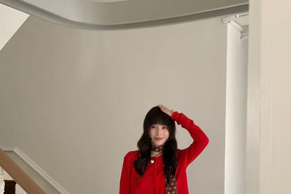 Button-Up Plain Cardigan