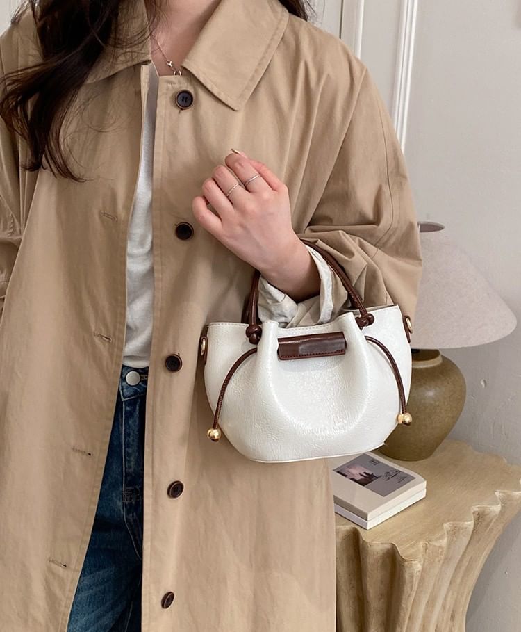 Set: Faux Leather Crossbody Bag + Pouch