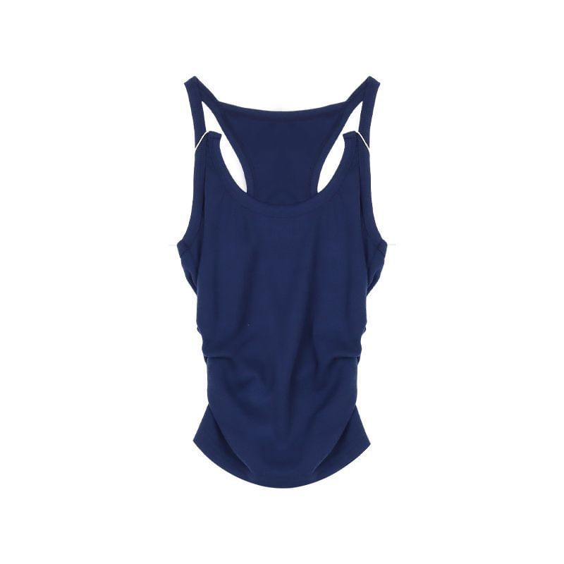 Scoop Neck Fitted Tank Top - Solid Everyday Wear
