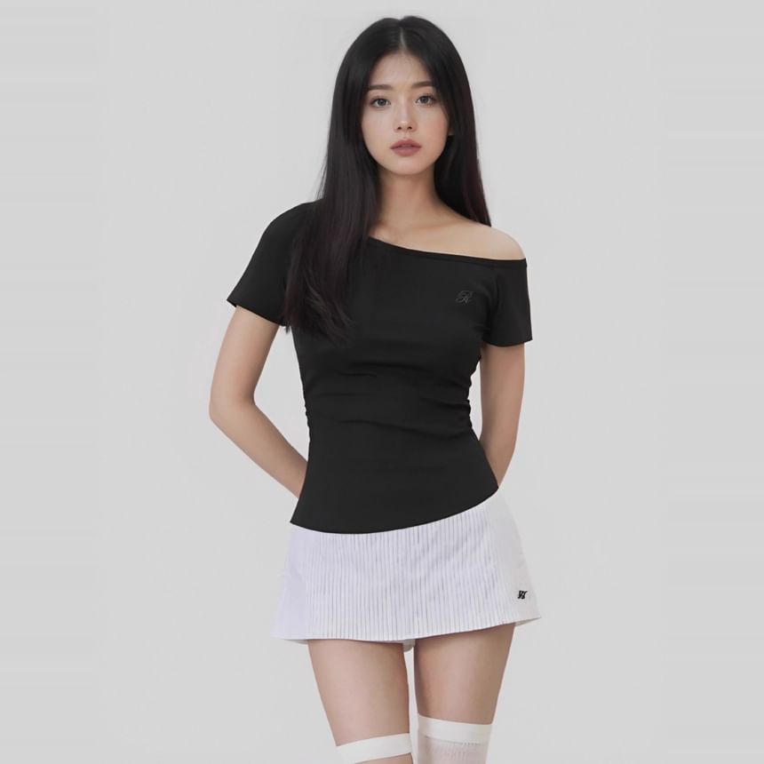 Off-Shoulder Fitted Tee - Short Sleeve Classic