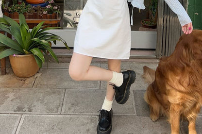 Plain Crop Cardigan / Spaghetti Strap Mini Dress
