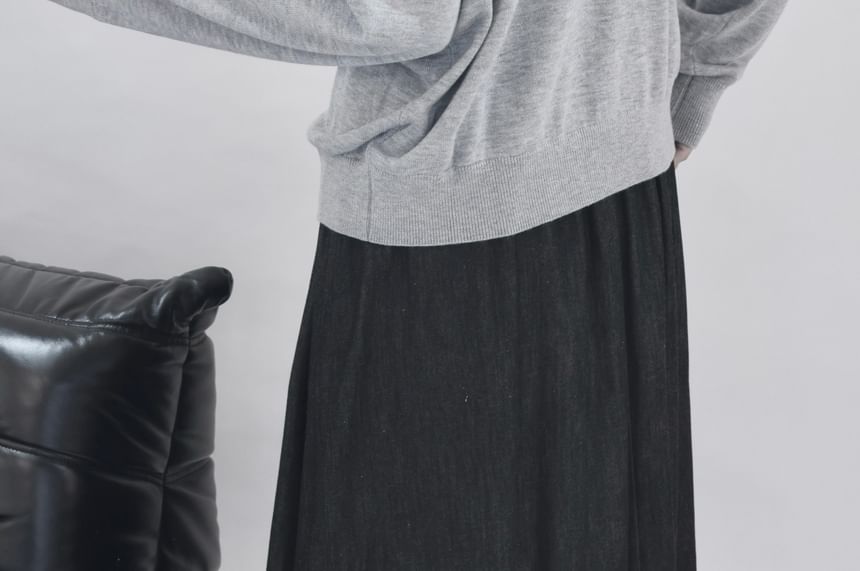 Stand Collar Button-Up Plain Cardigan
