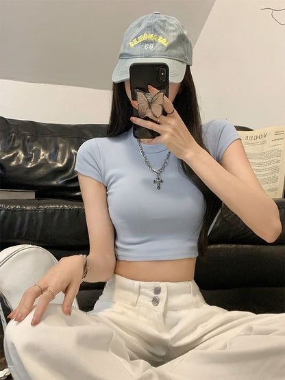 Cropped Crew Neck Tee - Short Sleeve Essential