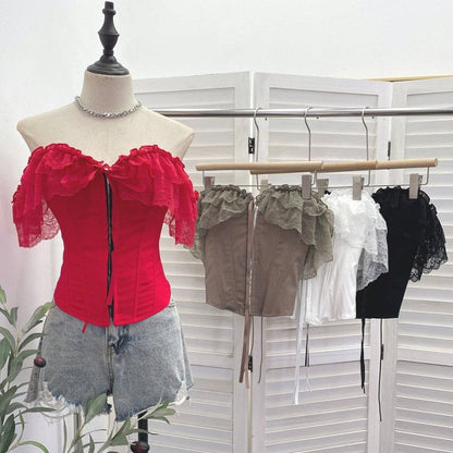 Corset Top with Off-Shoulder Neckline - Statement
