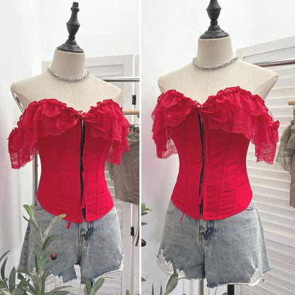 Corset Top with Off-Shoulder Neckline - Statement