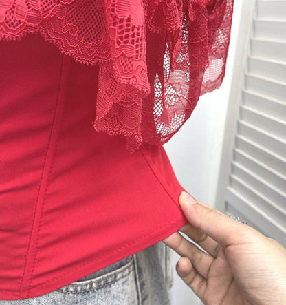 Corset Top with Off-Shoulder Neckline - Statement