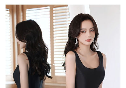 Sleeveless Scoop Neck Plain Bow A-Line Evening Dress