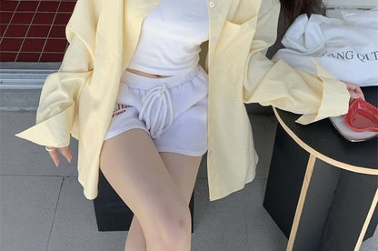 Striped Long-Sleeve Button Blouse with Classic Collar