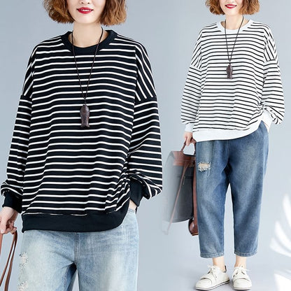 Striped Crew Neck Sweatshirt