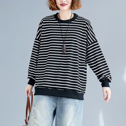 Striped Crew Neck Sweatshirt