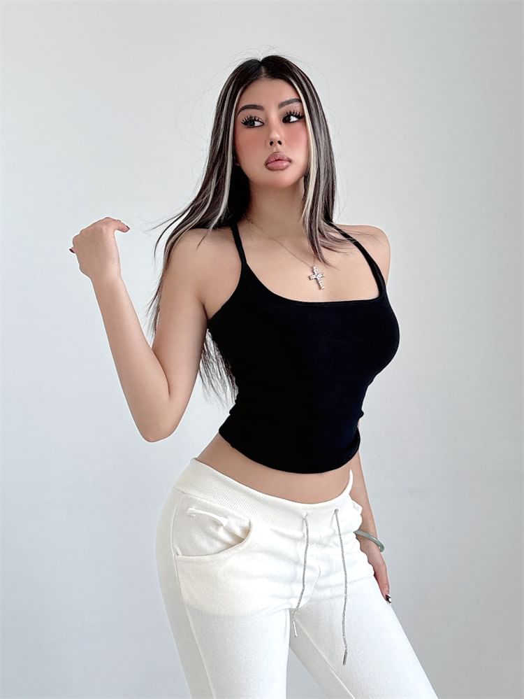 Halter Neck Solid Basic Top