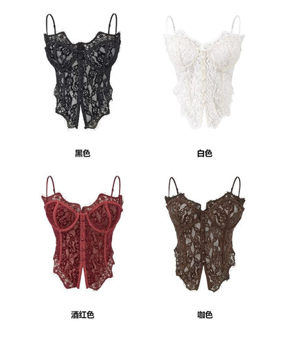 Lace-Trimmed Camisole with Side Slit - Sleek Silhouette